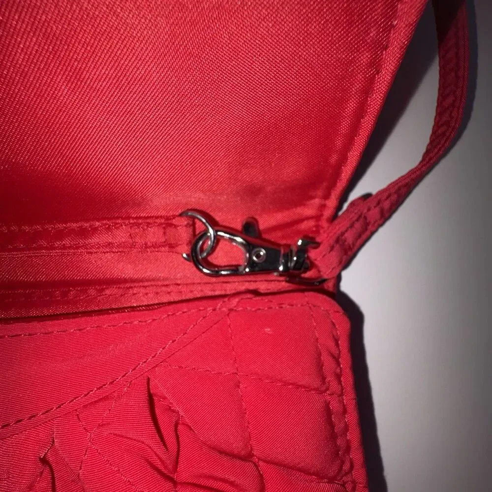 Vera Bradley Red Quilted ALL-IN-ONE Crossbody Wallet Small Purse